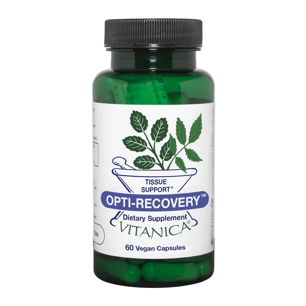 Vitanica Opti- Recovery, Pre & Post Kirurgi Support, Sårpleje, BBL, Tummy Tuck, C Section & Postpartum Vitamin Essentials Healing Support, Scar, Skulder, Hysterektomi, Bryst & Lipo, Vegan, 60 Caps