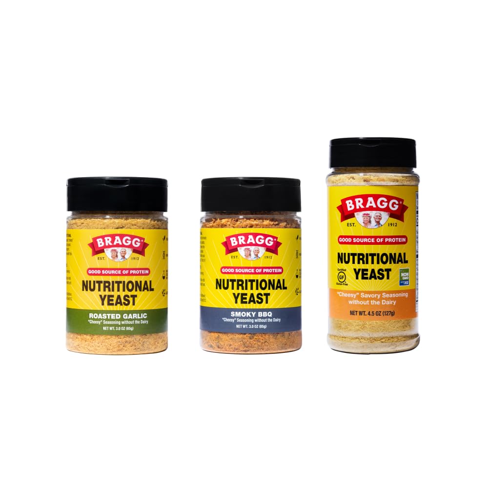 Bragg Premium Nutritional Gær Flakes - Dairy Free Seasoning - Vegan, Gluten Free - God kilde til protein & vitaminer - Nutriøs Savory Parmesan ost Substitute