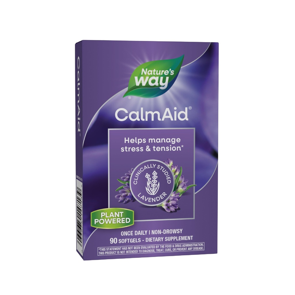 Nature 's Way Calmaid, Hjælper Administrer stress og spænding *, Klinisk Studerede Lavender, Non- Drowsy, 90 Softgels