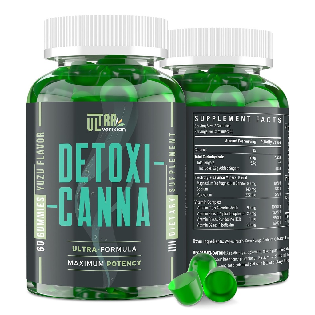 Detox Cleanse Gummies - Lever, Gut, Nyre Cleanse Detox & Reparation, Hurtig & effektiv Full Body Cleanse Bedste for kvinder og mænd med mælk tidsel - Natural Plant- baseret Detox supplement, 60 Gummies