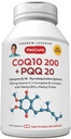 ANDREW LSSMAN Coenzym Q- 10 200 Plus PQQ 20mg - 240 kapsler - vedligeholder CoQ10 Niveauer, Optimum Cellular Energy, understøtter energiproduktion, hjerte, hjerne, lever, nyre, pancreas. Ingen tilsætningsstoffer