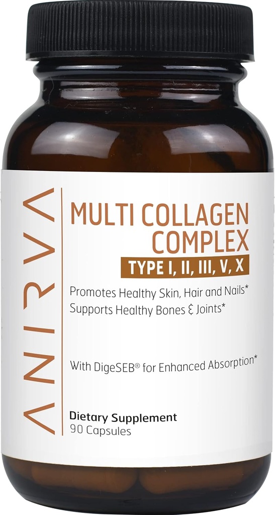 Multi Collagen Complex - Type I, II, III, V, X - Collagen supplement til anti-aging, sunde joints, hår, hud og negle