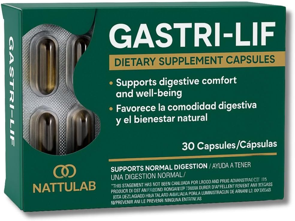 GASTRI- LIF - 30 Kapsler - Urtetilskud - Cuachalalate, Cancerina, Kamille, Lemongrass & Mere - Traditionel urteblanding til fordøjelsesstøtte - Naturlig, ikke-GMO