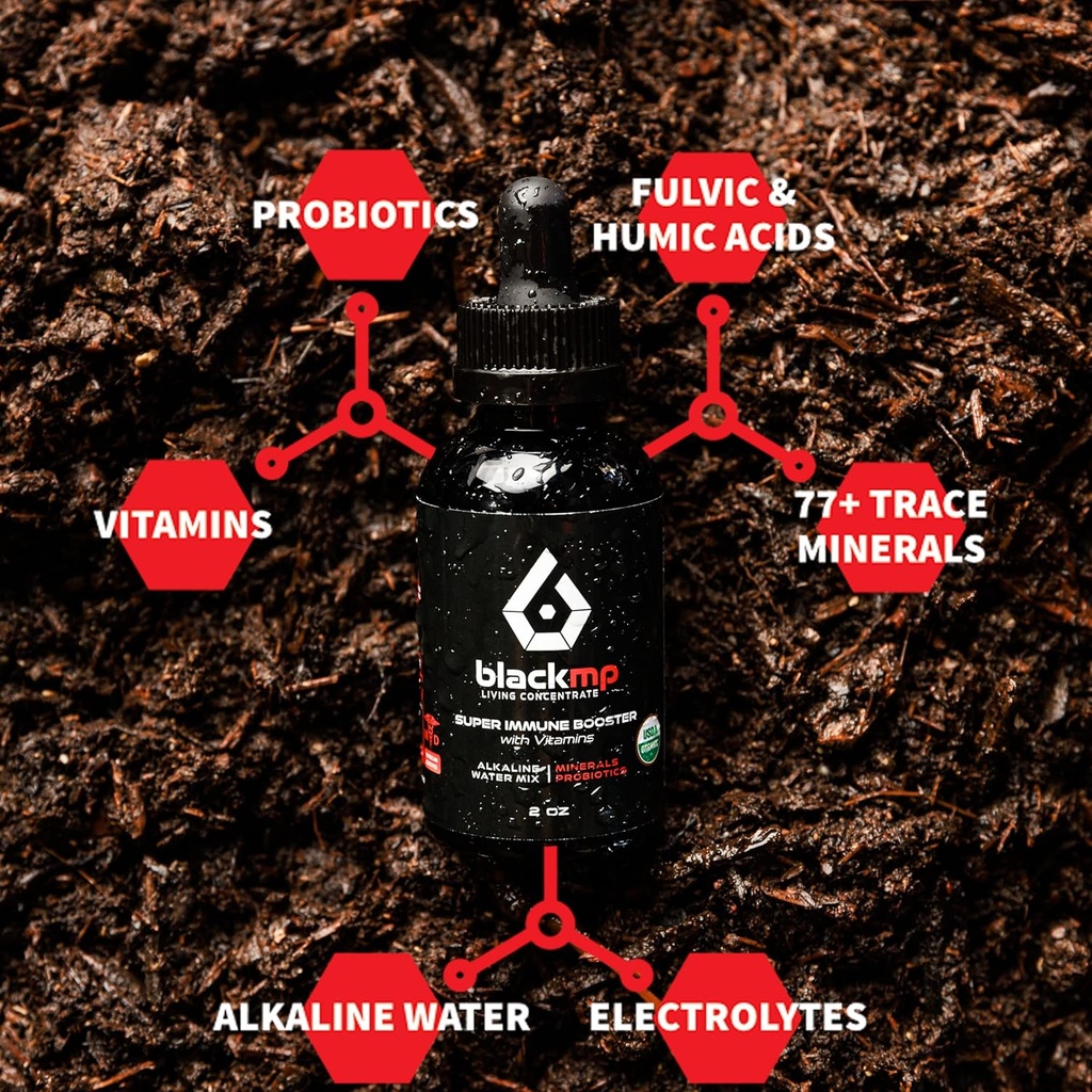 Super immunbooster Drops med Vitamins - Farmaceutisk Grade Fulvic & Humic Acids & USDA Certified Organic Probiotika. Genskaber Gut Sundhed, Styrker immunsystemet & Bodily funktioner. - 2oz