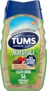 TUMS Naturals Ultra Strength Antacida Chews for Heartburn Relief, Black Cherry & Watermelon - 56 Greve