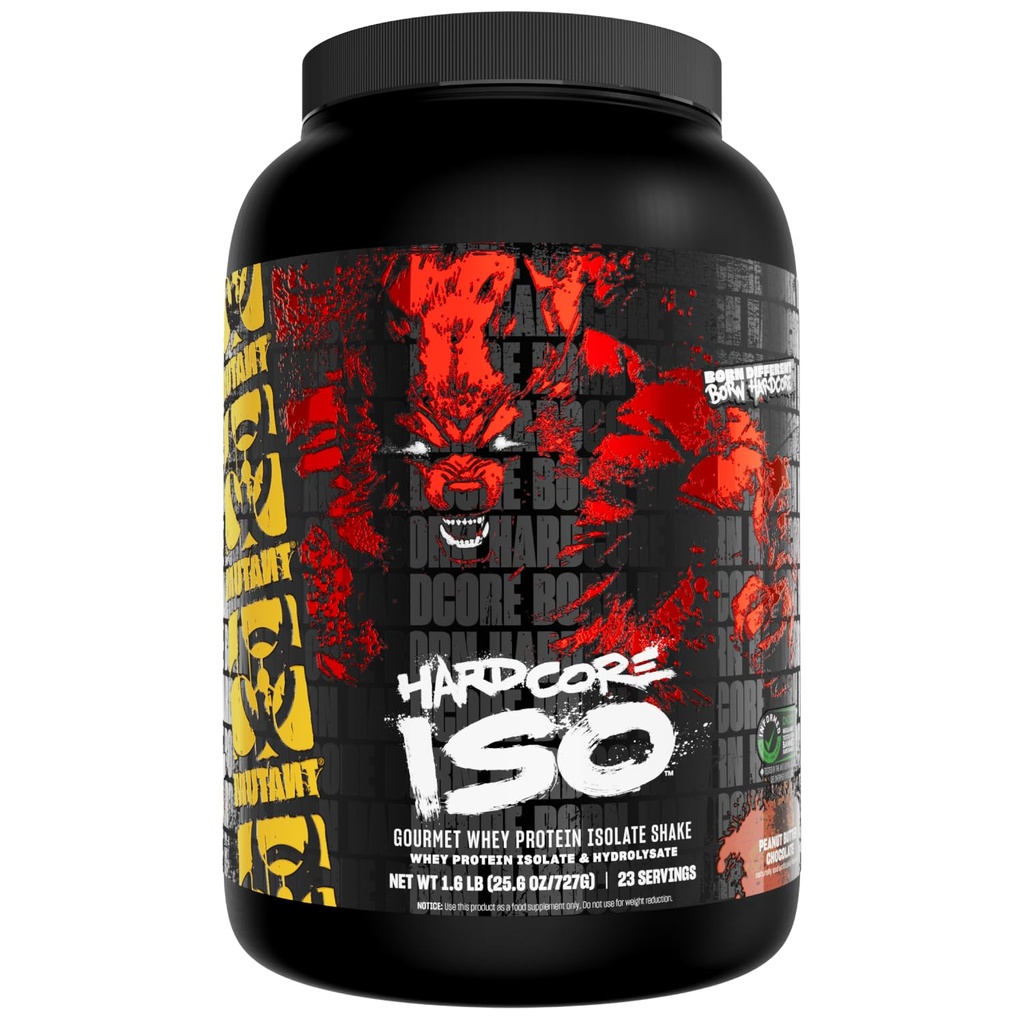 Mutant ISO Surge Whey Protein Isolate Powder Acts Hurtig at hjælpe med at gendanne, Build Muscle, Bulk og styrke, 1.6 LB (Peanut Butter Chokolade)