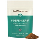 Real Mushrooms 5 Defenders Mushroom Complex - Funktionelle Mushrooms Extract fra Chaga, Shiitake, Maitake, Reishi, Tyrkiet Tail Mushroom Blend for Wellness Support med Beta Glucans - 45 Serveringer