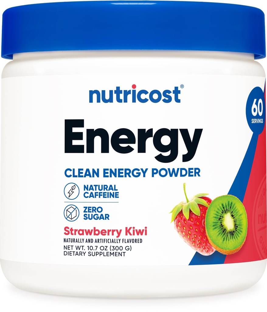 Nutricost Energy Complex (Strawberry Kiwi) (60 Servere) - Clean Energy Powder, 300g Kosttilskud
