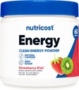 Nutricost Energy Complex (Strawberry Kiwi) (60 Servere) - Clean Energy Powder, 300g Kosttilskud