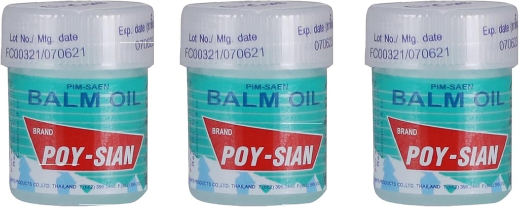 POY- SIAN Thai Pim- Saen Cotton Nasal Inhaler 8 ml (pakning med 3)