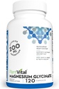 PlantVital Magnesium Glycinat 200mg 120 Kapsler - Høj Absorption, Non- GMO, Vegan, Gluten- Free - Understøtter normal søvn, muskel & nerve funktion, Normal Heart & Bone Health, Hjælp føler rolig & slap