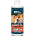 Alaska Naturals Wild Alaska Salmon Fish Oil supplement til hunde hud og coat med EPA DHA Omega 3 Fedtsyrer flydende mad Topper 15.5 oz. Pumpe