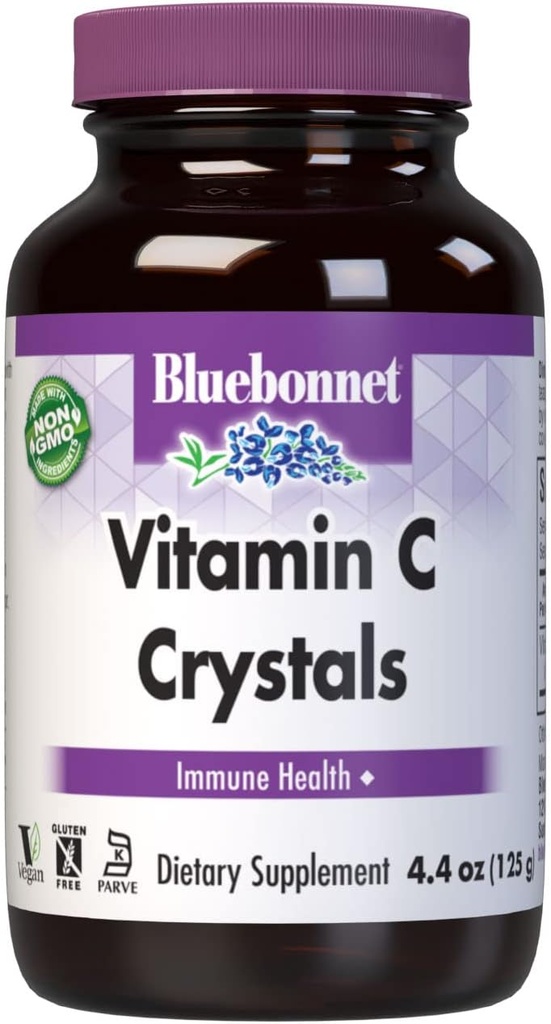 Bluebonnet Nutrition C-krystaller, for immunforsvar, for Antioxidant Protection, Soy Free, Gluten Free, Non- GMO, Kosher, Dairy Free, Vegan, Powder, 4.4 oz (125 g)