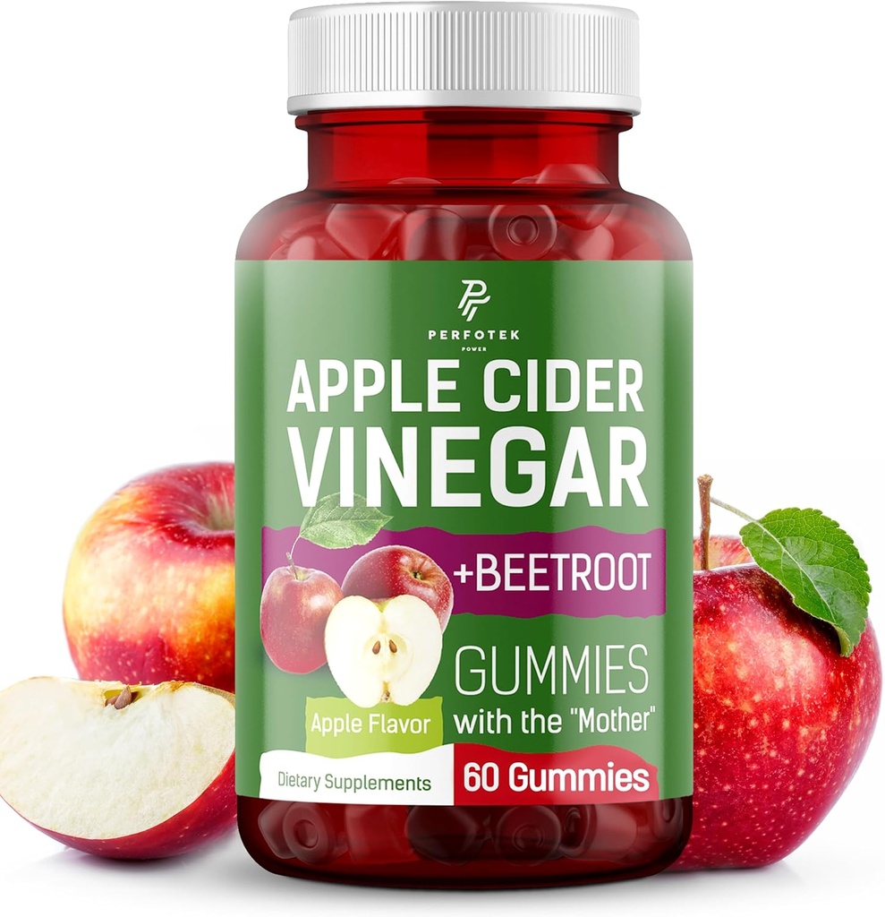 Apple Cider Vincious Gummies - Natural Apple Flavor - Sund Keto Gummies - Ikke GMO, Vegan, Gluten Free - Apple Cider Gummies (60 stykker)
