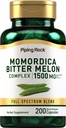 Piping Rock Bitter Melon Capsules Depotkapsler 124; 1500mg Depotinjektionsvæske 124; 200 Pills Depotinjektionsvæske 124; Momordica Charantia Extract 124; Complex Herb Supplement 124; Non- GMO, Gluten Free