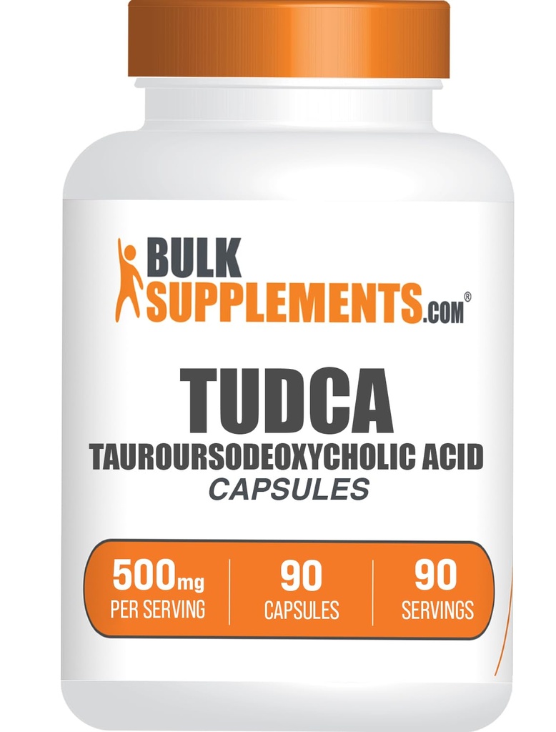 BulkSupplements.com TUDCA Capsules - TUDCA Supplement, Tauroursodeoxycholic Acid, TUDCA 500mg for Liver Support - Gluten Free, 1 Capsule per Serving, 90 Capsules (Pack of 1)