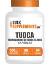 Bulkaddiments.com TUDCA kapsler - TUDCA supplement, Tauroursodeoxycholsyre, TUDCA 500mg til leverstøtte - Gluten Free, 1 Kapsel per servering, 90 Kapsler (pakke med 1)