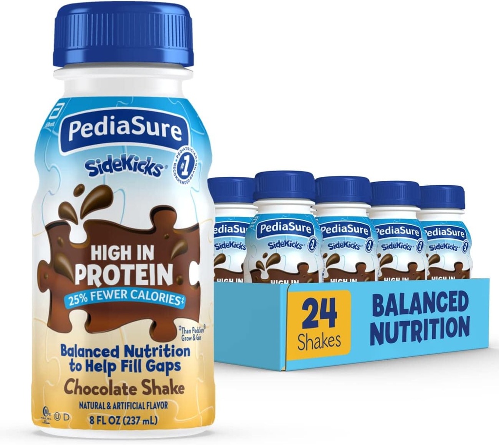 PediaSure Sidekicks Nutrition Drink, Chokolade, 8 fl oz, 24 Greve. (Packaging May Vary)
