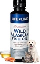 Life Line Pet Nutrition Wild Alaska Fish Oil Omega-3 supplement til hud & Coat - understøtter hjerne, øje & hjerte sundhed hos hunde & katte, 8.5oz