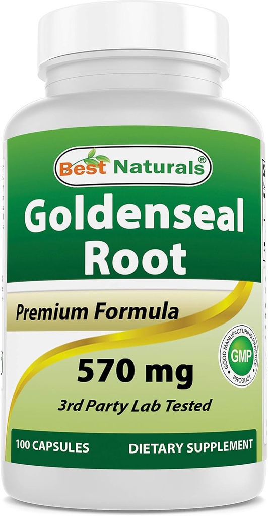 Bedste Naturals Goldenseal Root 570 mg (non- GMO) 100 kapsler