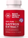 Right Health Nutra Saffron Kosttilskud - 100% Pure Saffron Extract - Made in the USA - Understøtter Mood Mead124; Focus Mead124; Forgasning Mead124; Eye Health for mænd og kvinder - 60 Kapsler