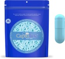 Capsulin Farvet Størrelse 00 Tomme Veganske Kapsler - 1000 Greve - Tomme Veggie Pille Kapsler - DIY vegetabilsk Kapsel Fyldning - Tomme Caps - Kosher og Halal Certificeret - Non-GMO Certificeret (Aqua Blue)
