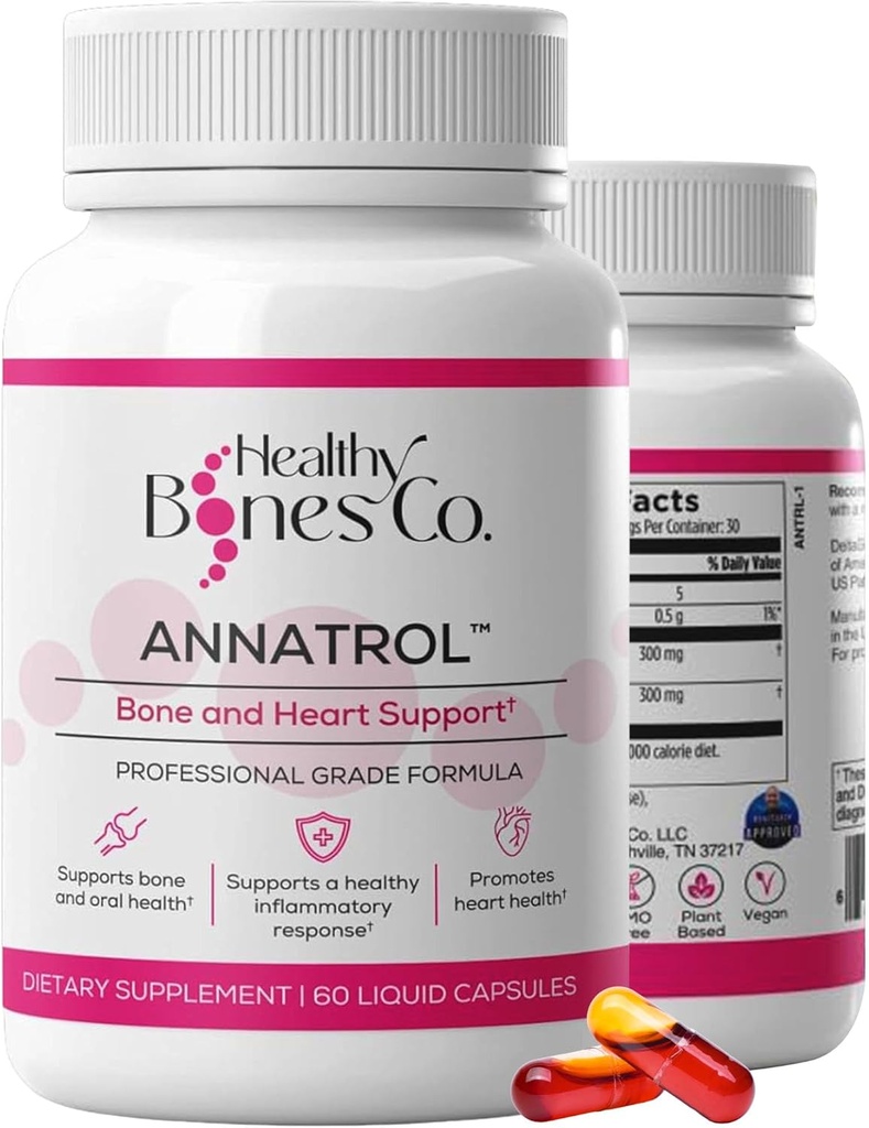 Annatrol Bone & Heart Health Support, Premium Annatto Tocotrienols & Geranylgeraniol (GG) Vitamin E Complex, Understøtter sund Cholesterol, Blood Sugar Balance, Anti- Inflammatorisk & Leverfunktion