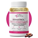 Annatrol Bone & Heart Health Support, Premium Annatto Tocotrienols & Geranylgeraniol (GG) Vitamin E Complex, Understøtter sund Cholesterol, Blood Sugar Balance, Anti- Inflammatorisk & Leverfunktion