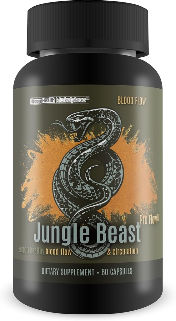 Jungle Beast Pro Flow - vores bedste blod Flow Jungle Beast Pro supplement til sund cirkulation - Sund cirkulation støtte til forbedret ernæring levering - blodcirkulation kosttilskud blodgennemstrømning