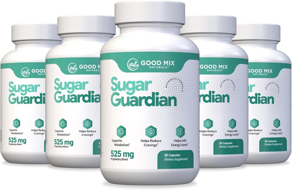 Sugar Guardian Herbal- Based Solution Support 124; 525mg 180 Powder Kapsler - 6 Måned Supply 124; Planteingredienser - Ikke GMO - Made in USA - 6 Pack