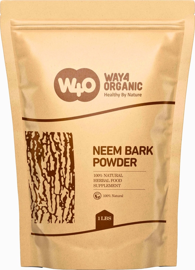 Neem Bark Powder 16 Oz (1 LB) - Dental og fordøjelsesstøtte - Tandpulver - Way4Organic