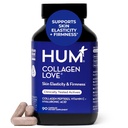 HUM Collagen Love Skin Supplement, Collagen Peptider kapsler med Hyaluronsyre & C-vitamin, understøtter Firm Hud & Hjælper Minimize Tegn på ældning, Kosttilskud til kvinder og mænd, 90 Kapsler