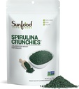 Superfood Spirulina Crunchies - Blå Grønne Alger, Spirulina tabletter, Chlorophyll Energy Bits fra tørret pulver, Raw Vegan Alger Supplement, Non- GMO - 4 oz Bag