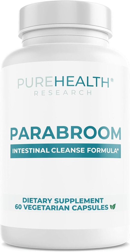 PURESUNDHEDSFORSKNING Parabroom - Gut Cleanse & Health Supplement - med sort valnød, Sweet Wormwood Powder, Gurkemeje ekstrakt, Olive Leaf, hvidløg & Onion - fordøjelig støtte til kvinder & mænd 60 Kapsler