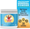 Min Spectrum Heroes Kids Powder Multivitamin - Powder Supplement, Bedre Absorption, Non- GMO, Non- Gluten, Ingen kunstige ingredienser - Neurale hjælp til børn på Spectrum - 30 Serveringer