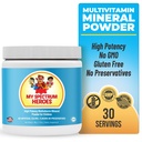 Min Spectrum Heroes Kids Powder Multivitamin - Powder Supplement, Bedre Absorption, Non- GMO, Non- Gluten, Ingen kunstige ingredienser - Neurale hjælp til børn på Spectrum - 30 Serveringer