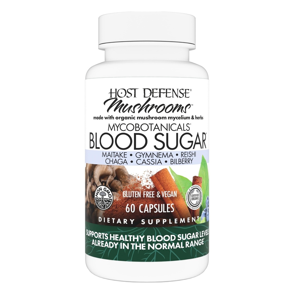 Værtsforsvar MycoBotanicals Kapsler - Urte tillæg med Chaga, Reishi & Maitake svampe - Svampe Mycelium tillæg for sund balance - 60 Kapsler (30 Servere) *