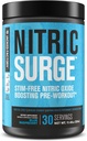 Jacked Factory Nitroc Surge Stim Free Pre Workout Powder - Coffein- Free Nitroc Oxide Supplement w / Con- Cret Creatin, L Citrullin, & GlycerSize Glycerol - Blå Hindbær, 30 Serveringer