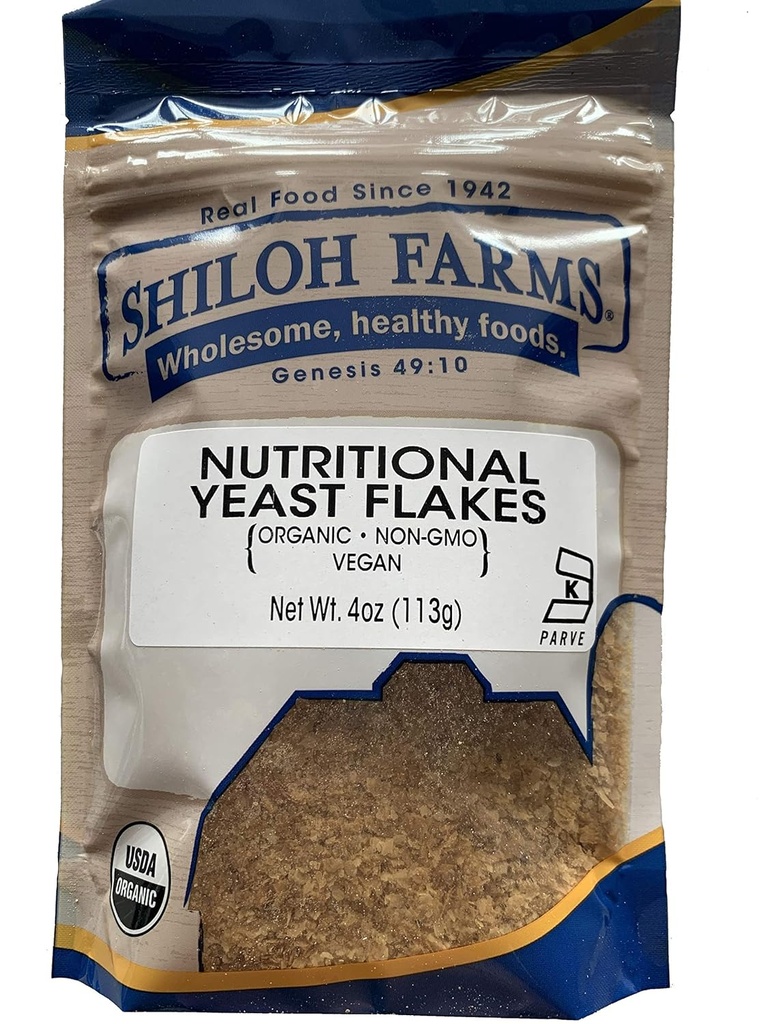 Shiloh Farms Organic Nutritional Gær Flakes - 4 Ounce Bag - Vegan Protein - En stor tilføjelse til din plante-Baseed Diet