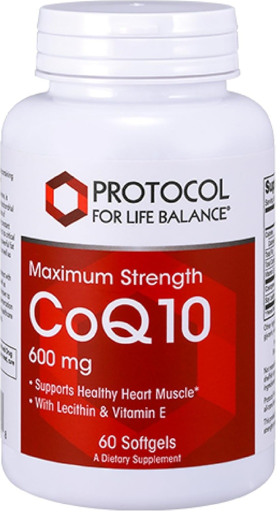 PROTOKOL FOR LIV BALANCE COQ10 600mg - med vitamin E & Soy Lecithin - CoQ10 Supplement - Halal & Egg Free - 60 Softgels
