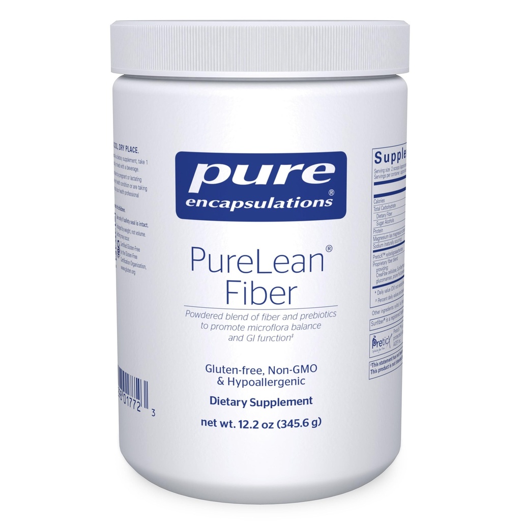 Ren indkapsling PureLean Fiber Budding124; Pulveriseret blend af opløselige og uopløselige fibre og probiotika til fremme af mikroflora balance og GI funktion * Budding124; 12,2 Ounces *