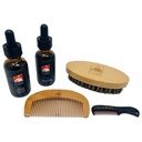 G.B.S All Natural Beard Grooming Set - Inkluderer Wooden Beard Comb, Travel Beard Brush, og Mustache Comb - Perfekt til enhver hår tekstur