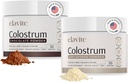 Bovin Colostrum Powder (60 Servere) Bundle Græs Fed Colostrum for kvinder & mænd - Supplement for sundt hår, hud & negle - Chokolade & Unflavored - Made in USA