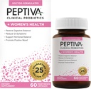 Peptiva Probiotika for kvinders sundhed - Kvinder Probiotiske og fordøjelsesmæssige Support, 25 Millioner CFU, Multi- Strain Probiotic, Lactobacillus Acidophilus, Bifidobacterium - 60 Vegetariske Kapsler