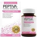 Peptiva Probiotika for kvinders sundhed - Kvinder Probiotiske og fordøjelsesmæssige Support, 25 Millioner CFU, Multi- Strain Probiotic, Lactobacillus Acidophilus, Bifidobacterium - 60 Vegetariske Kapsler