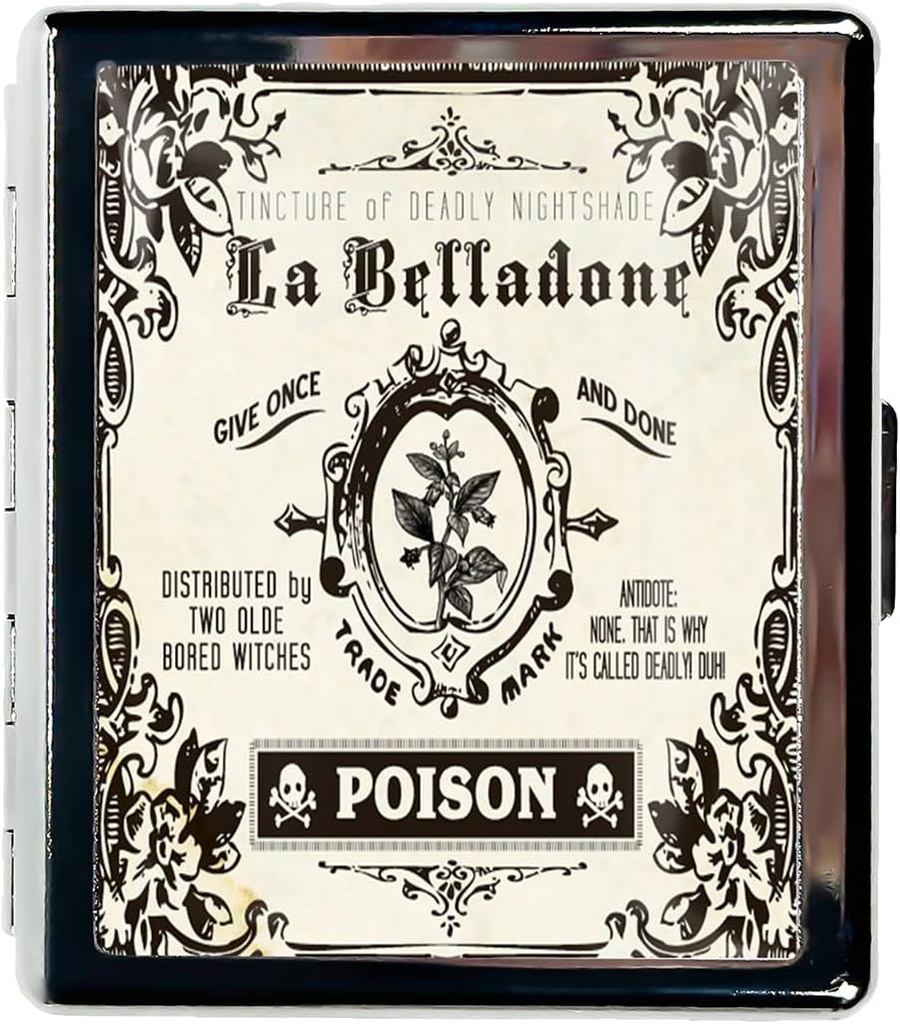 Travel Pill Organizer Lille Pill Case for Purse Essentials 7 Days Cute Pill Box med spejl Portable Pill Box til Pocket eller Purse Pill Containe Travel Gaver (Vintage Poison)