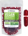 XPRS Nutra Størrelse 00 Tomme kapsler - 100 Grev Tomme Veganske kapsler - Vegetariske Tomme piller - selv vegetabilsk Capsule Filling- Veggie Pill Caps (Clear Red)
