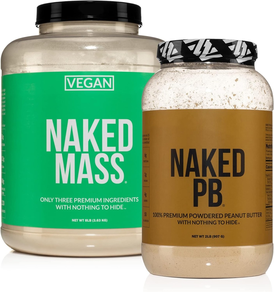 NAKED Soy- Free Protein Bundle: 8LB Vegan Mass og 2LB PB