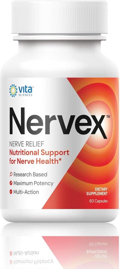 Vita Sciences Nervex Pills - Avanceret neuropati Relief supplement med 40x stærkere naturlige R- ALA, Acetyl L- Carnitin, og essentielle vitaminer - Support Nerve sundhed og regeneration - 60 kapsler