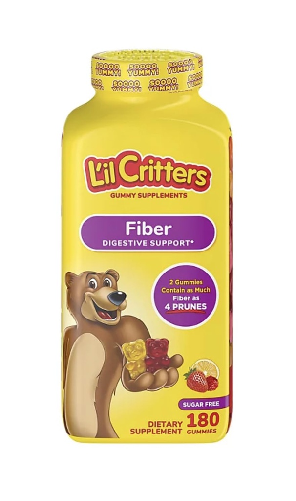 L 'il Critters Fiber Gummies, Sugar Free, 180 Count